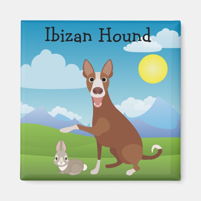 Aimant Ibizan Hound Podenco Bunny Love (Devant)