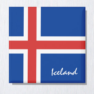 Aimant Icelandic flag & Iceland holiday/sports fans