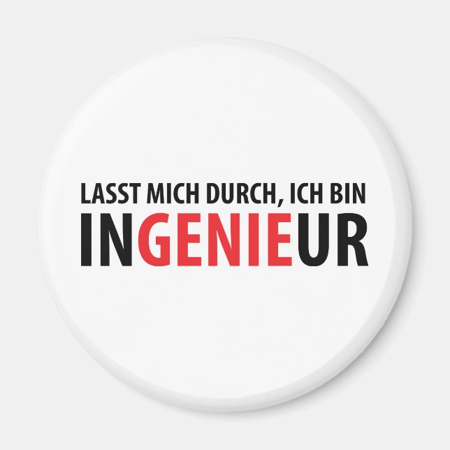 Aimant Ich bin Ingenieur (Devant)