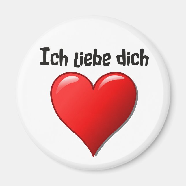 Aimant Ich liebe dich - Je vous aime en allemand (Devant)