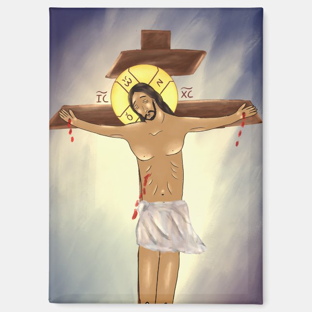 Aimant Icon of Christ on the Cross (Recto)