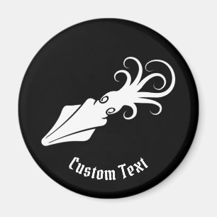 Aimant Icône de calmar blanc