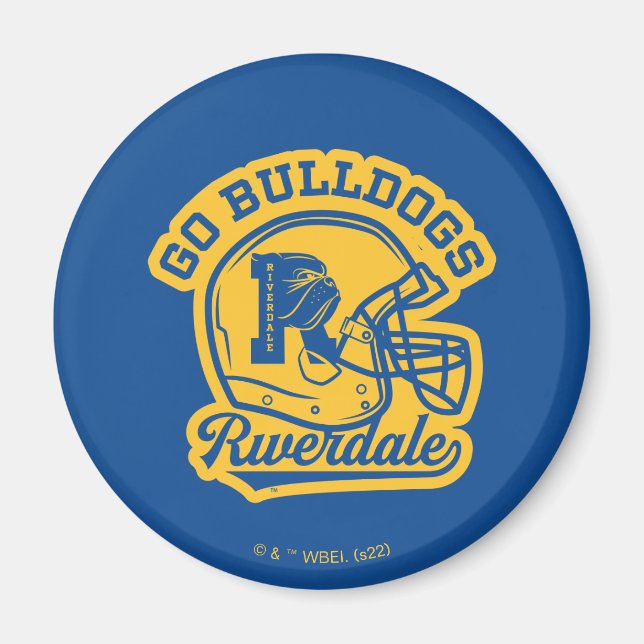 Aimant Icône de casque de football Go Bulldogs (Devant)