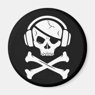 Aimant Icône de la piraterie anti-RIAA de pirate de