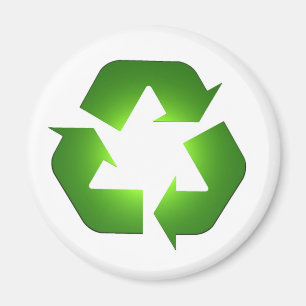Aimant Icône de recyclage vert en 3D