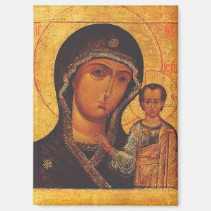 Aimant Icône orthodoxe de Notre-Dame de Kazan