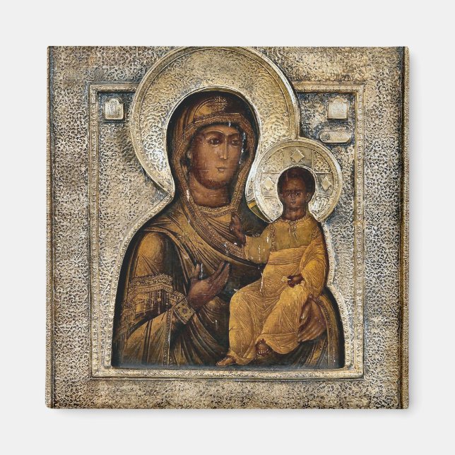 Aimant Icône orthodoxe Theotokos et Christ Child (Devant)
