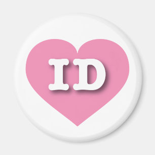 Aimant Idaho Coeur rose - J'aime ID