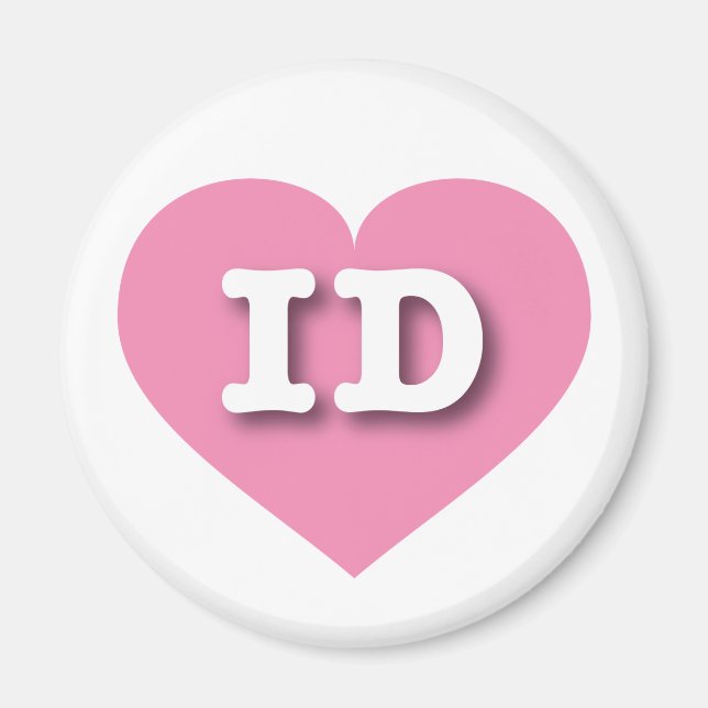 Aimant Idaho Coeur rose - J'aime ID (Devant)