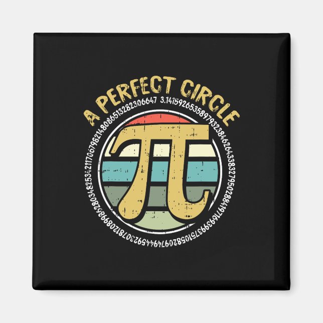 Aimant Idéal Cercle Pi Day Retro Math Symboles Numéro Te (Devant)