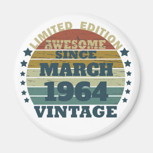 Aimant Idée cadeau d'anniversaire vintage personnalisé