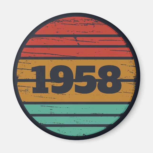 Aimant Idée cadeau d'anniversaire vintage personnalisé (Devant)