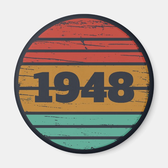 Aimant Idée cadeau d'anniversaire vintage personnalisé (Devant)