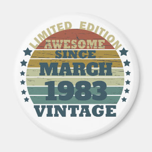 Aimant Idée cadeau d'anniversaire vintage personnalisé