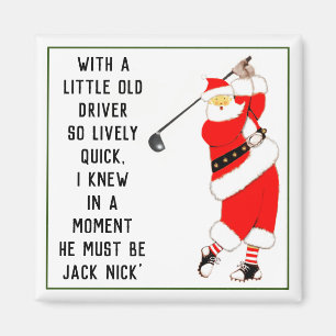 Aimant Idée de cadeau de Noël de golf
