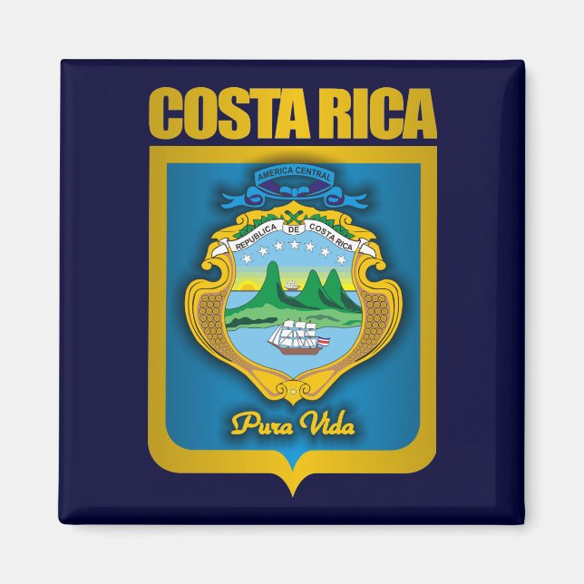 Aimant Idées Cadeaux "Costa Rica Gold" (Devant)