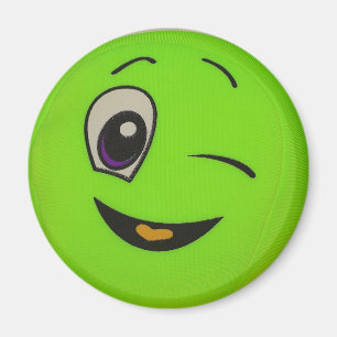 Aimant idiot de visage de vert de chaux