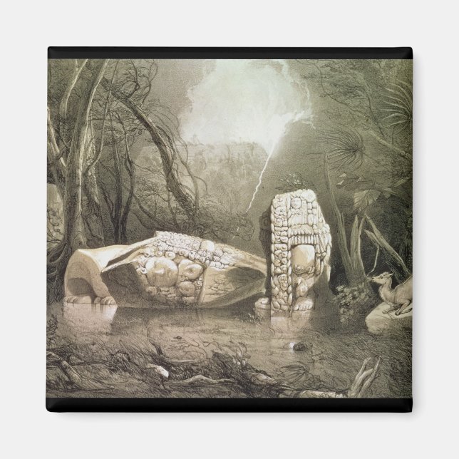 Aimant Idole maya brisée à Copan, Guatemala (Devant)