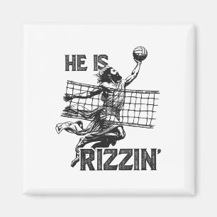 Aimant Il est Jésus drôle Rizzin jouant volleybyll joueur