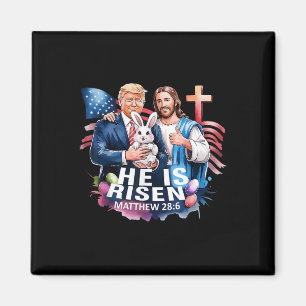Aimant Il Est Ressuscité Jésus Drôle Trump Us Drapeau Heu