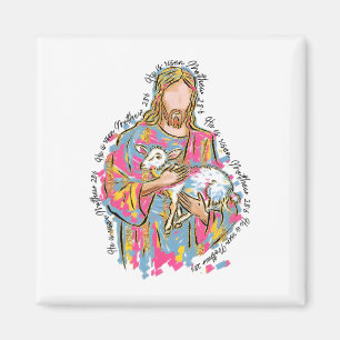 Aimant Il est ressuscité Jésus et agneau Dieu Joyeuses Pâ