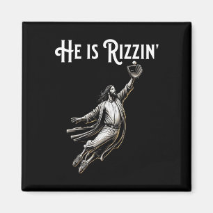 Aimant Il Est Rizzin Jésus Jouer Baseball Fun Sports Riz