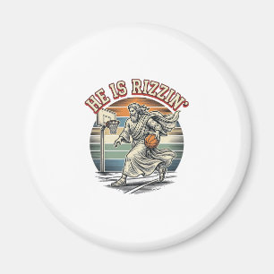 Aimant Il est Rizzin Vintage Basketball Religious T-Shirt