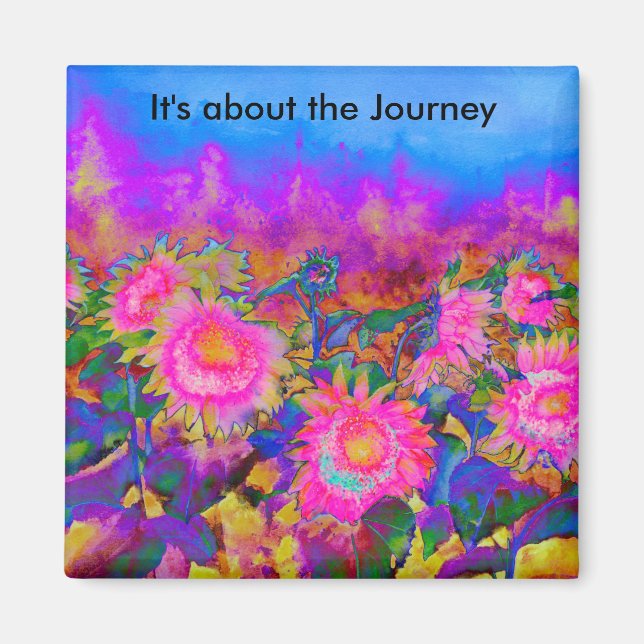 Aimant Il s'agit des champs de tournesol de Journey - ros (Devant)