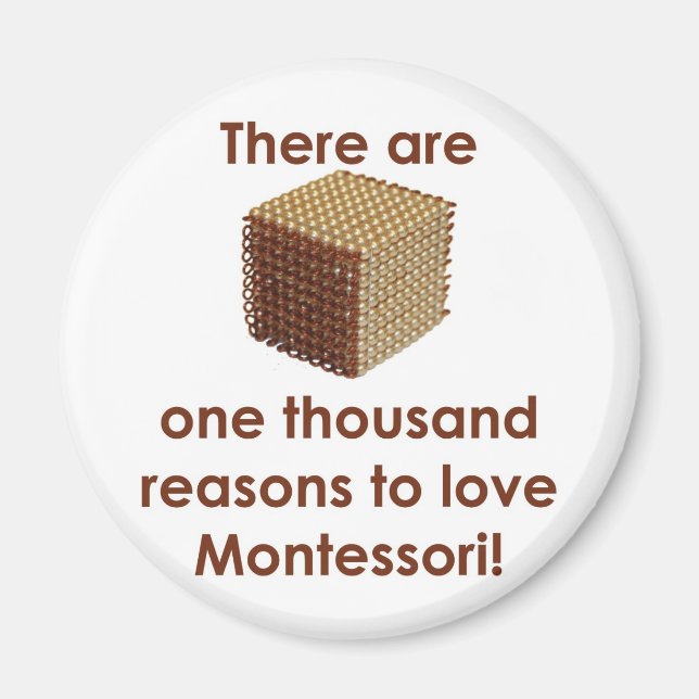 Aimant Il y a 1000 raisons d'aimer Montessori (Devant)