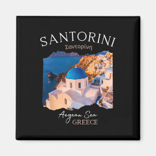 Aimant Île grecque Santorin Grèce Oia Village Bleu Chu