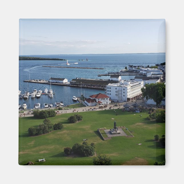 Aimant Île Mackinac et port, Michigan (Devant)