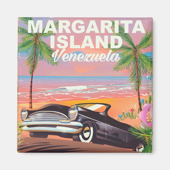 Aimant Île Margarita - affiche de voyage du Venezuela (Devant)