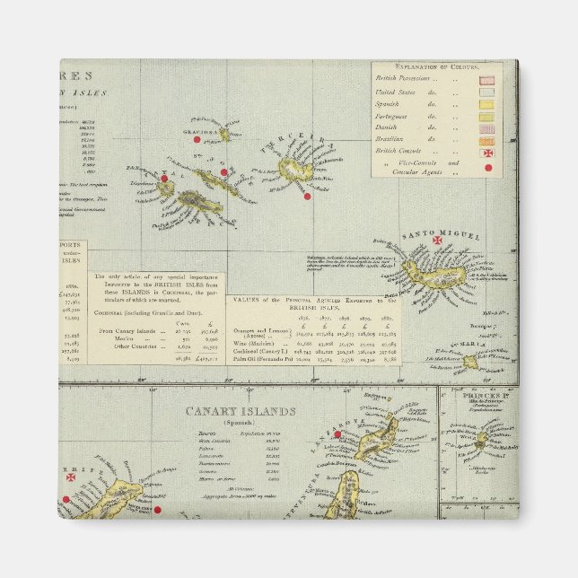 Aimant Îles, océan Atlantique (Devant)