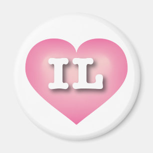 Aimant Illinois Pink Fade Heart - I love IL