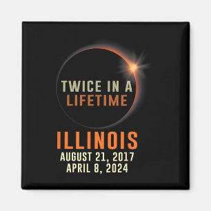 Aimant Illinois Total Éclipse Solaire Deux Fois Dans Une