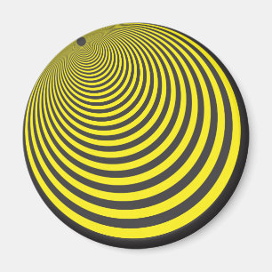 Aimant Illusion de la sphère jaune et noire