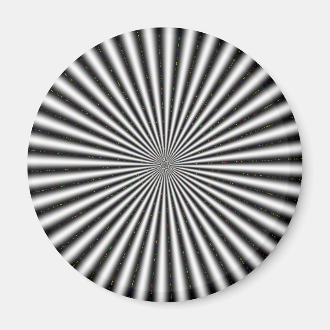 Aimant Illusion optique noire et blanche (Devant)