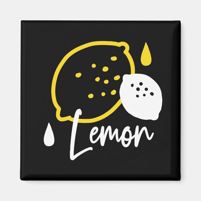 Aimant Illustration Abstraite au citron - Art des agrumes (Devant)