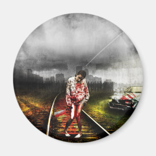 Aimant Illustration artistique d'apocalypse de zombi