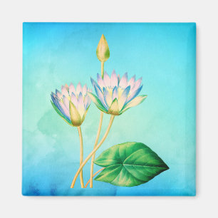 Aimant Illustration botanique Vintage du lotus égyptien