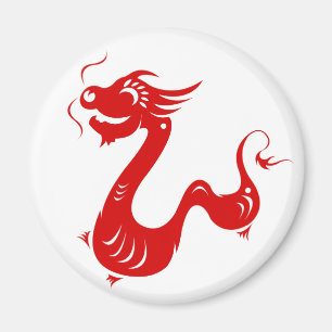 AIMANT ILLUSTRATION CHINOISE DU DRAGON PAPERCUT DE