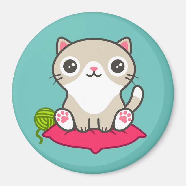 Aimant Illustration Cute Kitty (Devant)