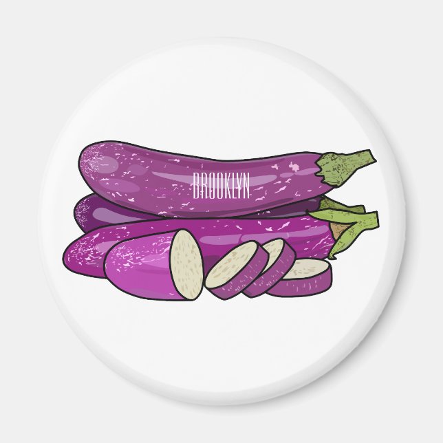 Aimant Illustration d'aubergine (Devant)