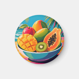Aimant Illustration de bol de fruits tropicaux