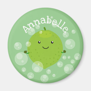 Aimant Illustration de bulles de chaux vert mou
