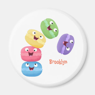 Aimant Illustration de caricature de macarons marrant mig