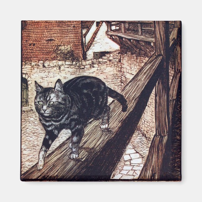 Aimant Illustration de Castle Cat Rackham (Devant)