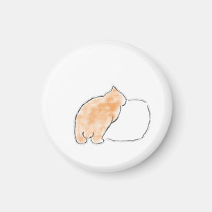 Aimant Illustration de chat à l'aquarelle mignonne