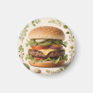 Aimant Illustration de cheeseburger gastronomique