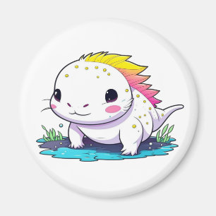 Aimant Illustration de Cute Kawaii Axolotl